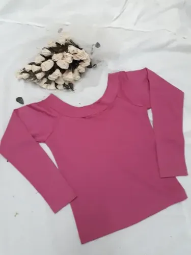 Blusa Manga Longa Poliamida Lisa Feminina