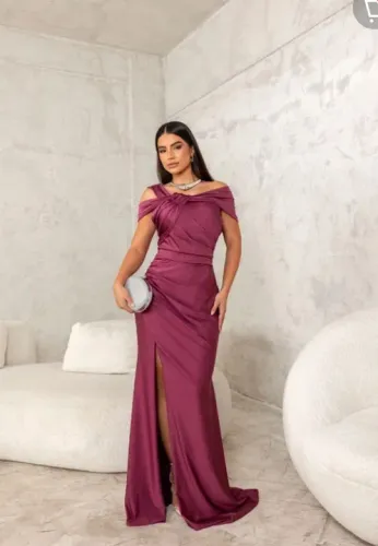 Vestido de Festa marsala