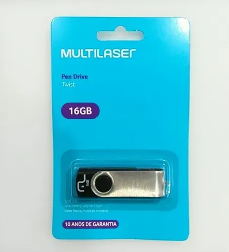 Pendrive Multilaser Twist Pd588bu 16gb 2.0 Preto/prateado
