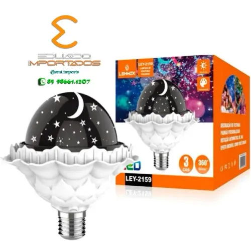 Lâmpada Giratória Colorida Efeito Estrelar LEY-2159