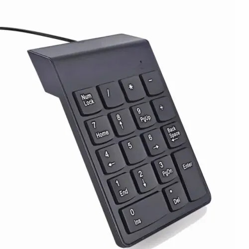 Teclado Numérico Com Fio 18 Teclas Ergonômico Cor De Teclado Preto