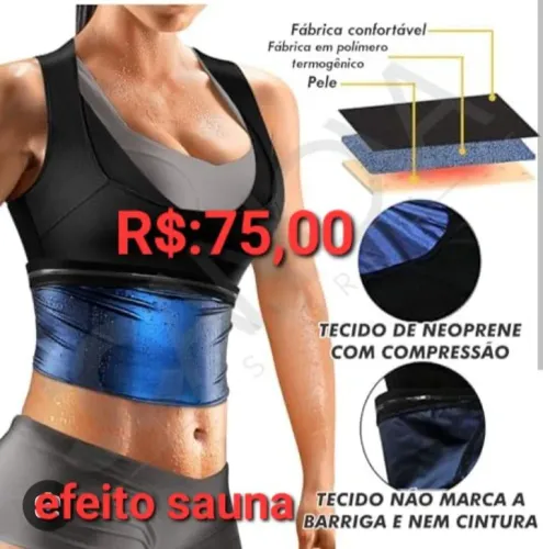 Camiseta regata  efeito sauna  pro shaper  queima gordura  novo facilito a entrega 