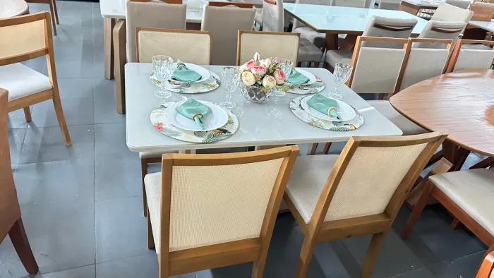 Mesa de Jantar Elegante para 4 Pessoas de madeira 
