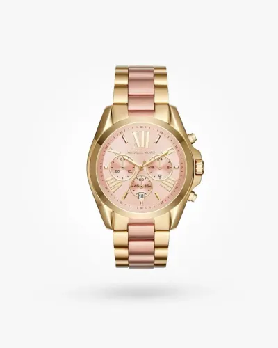 Relógio Michael Kors Dourado Cronógrafo Mostrador Rosa - Mk6359/5tn