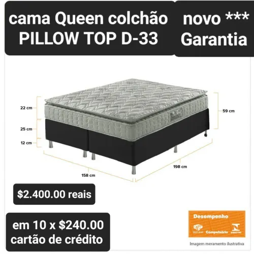 Cama Queen Colchão Pillow Top  Novo promoção garantia 
