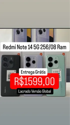 Celular Xiaomi Redmi Note 14 5G 256/08 Lacrado Versão Global Entregamos 