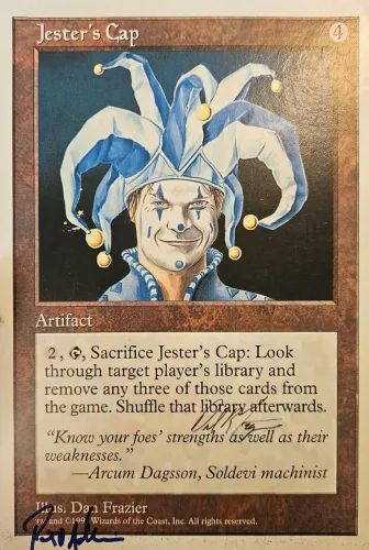 Jester's Cap comemorativa e assinada - Magic: The Gathering