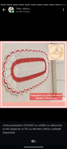 Passadeira ou caminho de mesa