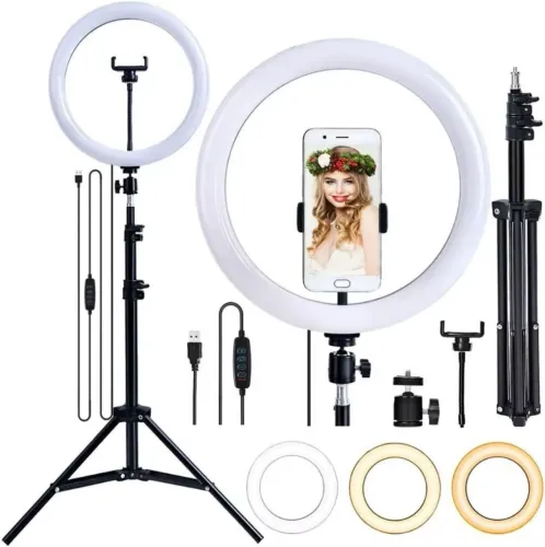 Ring Light Profissional com Tripé Super LED - 12 Polegadas.