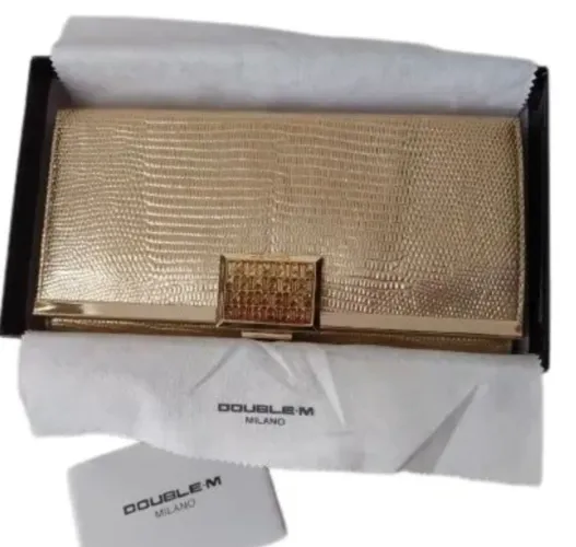 Bolsa de mão Dourada Double M Milano