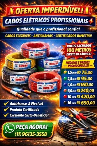 Cabos elétricos flexível antichamas 