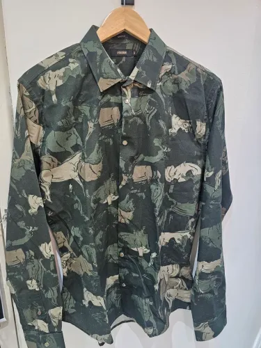 Camisa Forum Estampada Cavalos Masculina - Tamanho 3
