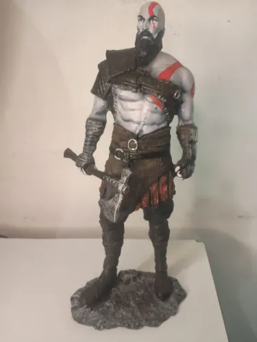 Estátua em resina 3D Kratos God of War - Colecionável