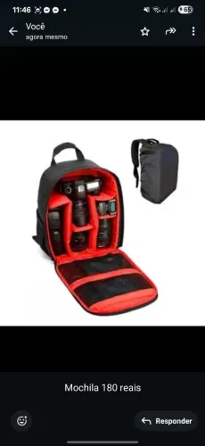 Mochila com divisórias para cameras