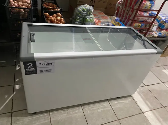 Freezer Horizontal Fricon 503L Tampa de Vidro - Marcos