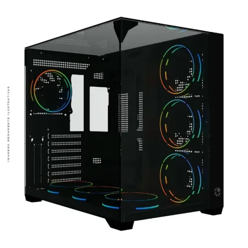 Gabinete Gamer Bluecase Grand Tokyo, Lateral Vidro, mATX, Sem Fan, Sem Fonte, Preto - BG-0
