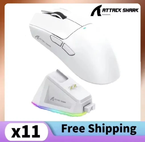 Mouse Bluetooth branco Attack Shark X11 PAW 3311