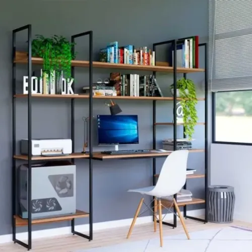 Estante, bancada, Home office 