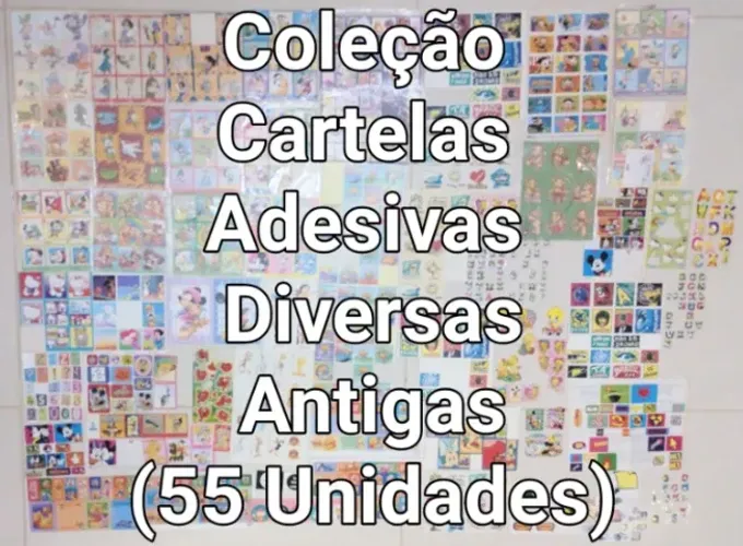 Coleção de Cartelas Adesivas Diversas Antigas