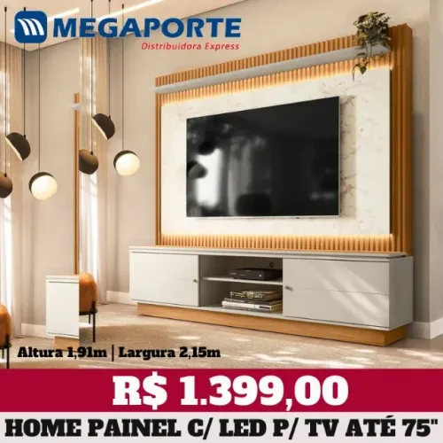 Home Painel com LED para TV até 75" (Novo) Entrega Grátis! 
