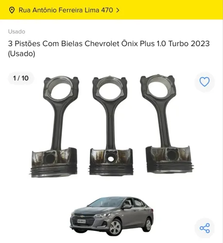 Pistões com Bielas Chevrolet Onix Plus 1.0 Turbo