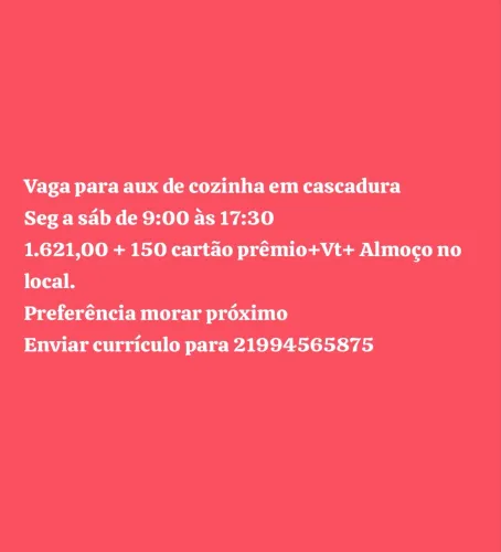 Auxiliar de Cozinha