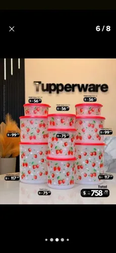 Kit instantâneas morangos 9 peças tupperware
