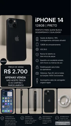 iPhone 14 - 128GB Preto