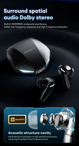 Fone Lenovo XT53 Bluetooth 5.4 estojo com Display