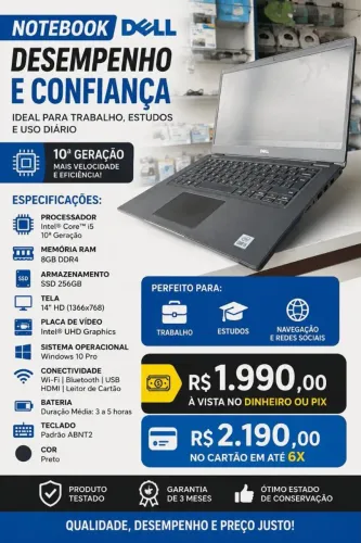 Notebook 10 geração core i5 
