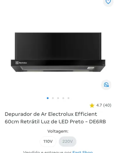 Depurador Eletrolux slim 60 cm