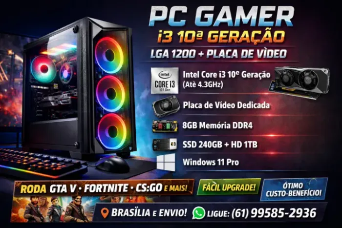Intel Core i3 10ª Geração (até 4.3GHz) Placa de video 2g