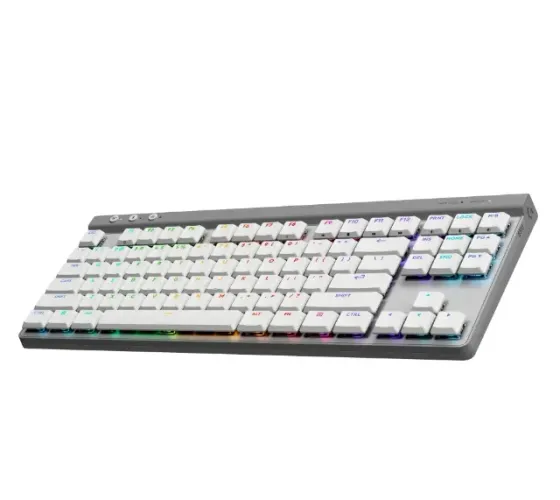Teclado Sem Fio Mecânico Gamer Logitech G515, RG, Branco, Bluetooth, com Design TKL - Novo