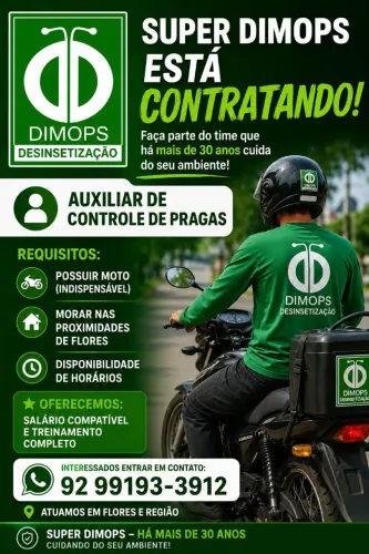 A Dimops está contratando técnico de controle de pragas