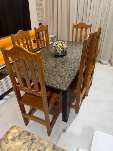 Conjunto de mesa de jantar 6 cadeiras