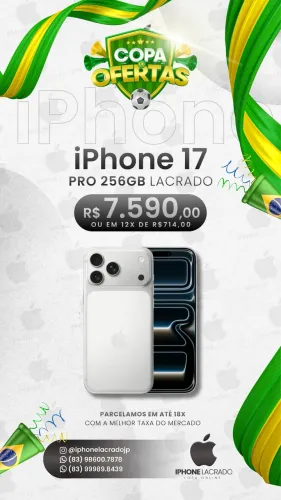 17 Pro 256GB lacrado! Silver