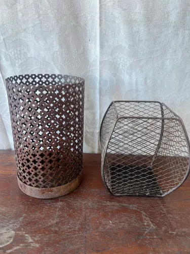 2 luminária rústica para vela redonda 20x14 quadrados 17x10