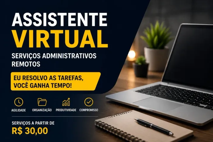 Assistente virtual | planilhas, cadastros, digitação e serviços online