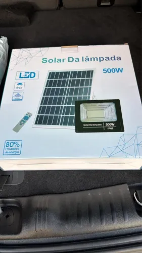 Refletores de led com placa solar 500w produtos novos lacrado na caixa 