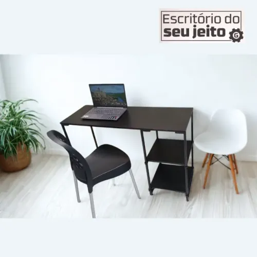 Mesa para Computador 1,1m NOVA Industrial Multiuso Reforçada Notebook de Estudo Gamer Birô