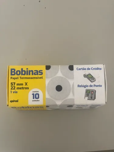 Caixa bobinas 57mm x 22 metros - contém 9 unidades