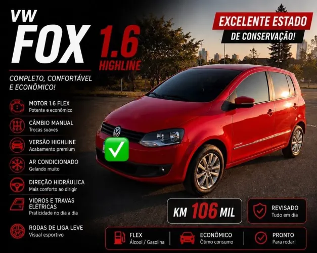 Volkswagen Fox Prime/higli. 1.6 Total Flex 8V 5P 2014
