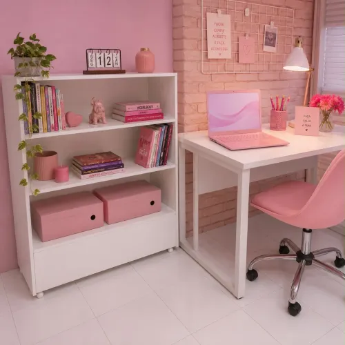 Estante clean branca para livros