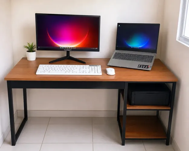 Setup Completo: Notebook Lenovo i5 10ª Ger + Monitor 19" + Mesa + teclado/mouse