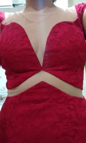 vestido longo de festa renda vermelho 36/38