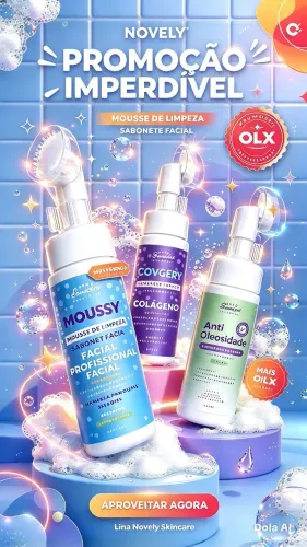 Produto de limpeza facial, mousse
