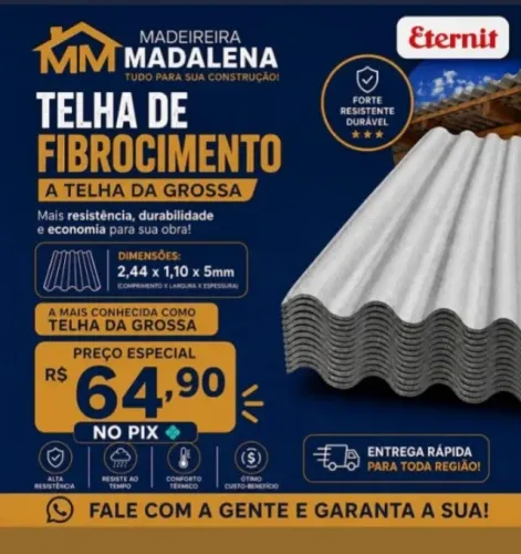 TELHA DE FIBROCIMENTO ETERNIT