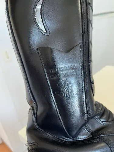 Bota Tática Militar Cano Longo Couro Preto - Nº 39 (Motociclista / Bombeiro / SAMU)