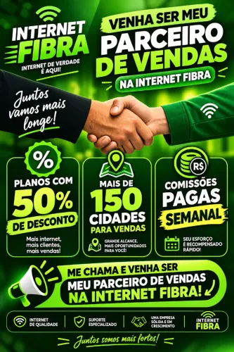 PRECISAMOS DE VENDEDORES DE INTERNET FIBRA