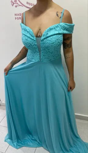Vestido azul tiffany